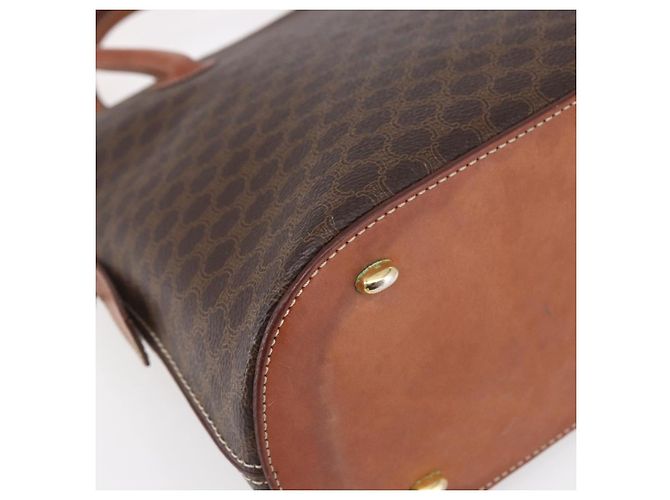 Céline Borsa a mano in tela Macadam CELINE in pelle PVC marrone e oro Auth ki6124 D'oro - vista 15