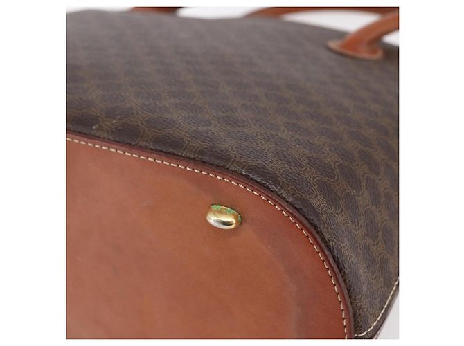 Céline Borsa a mano in tela Macadam CELINE in pelle PVC marrone e oro Auth ki6124 D'oro - vista 16