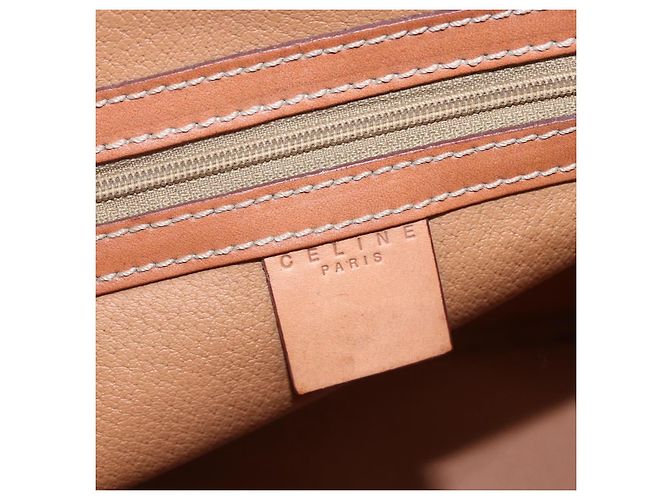 Céline Borsa a mano in tela Macadam CELINE in pelle PVC marrone e oro Auth ki6124 D'oro - vista 18