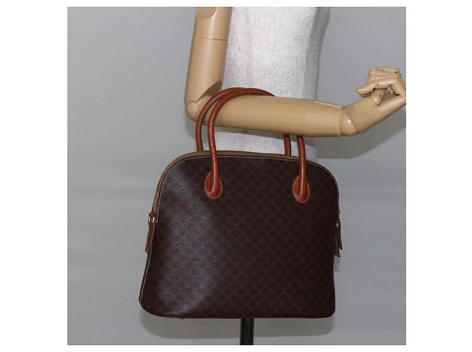 Céline Borsa a mano in tela Macadam CELINE in pelle PVC marrone e oro Auth ki6124 D'oro - vista 21