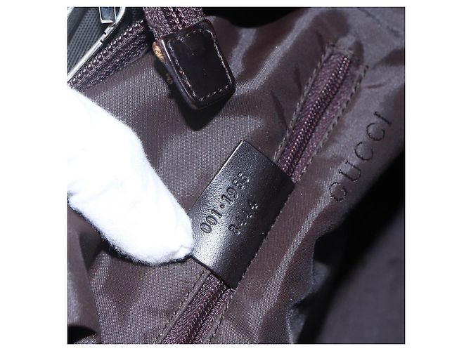 Borsa a Spalla GUCCI Nylon Khaki Argento 001 1955 Auth 148272 Cachi - vista 12
