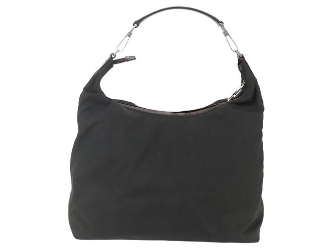 Borsa a Spalla GUCCI Nylon Khaki Argento 001 1955 Auth 148272 Cachi - vista 13