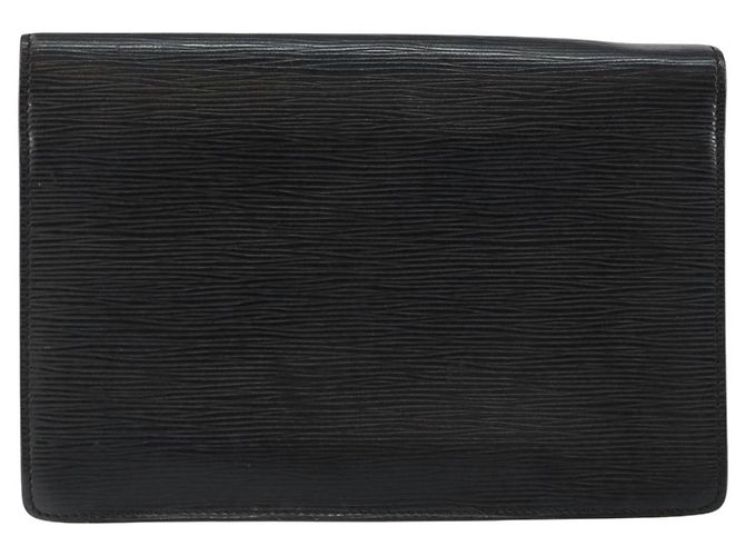 LOUIS VUITTON Epi Serie Dragonne Clutch Bag Nero M52612 LV Auth ep11370 - vista 2