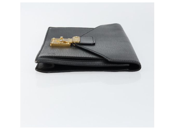 LOUIS VUITTON Epi Serie Dragonne Clutch Bag Nero M52612 LV Auth ep11370 - vista 3