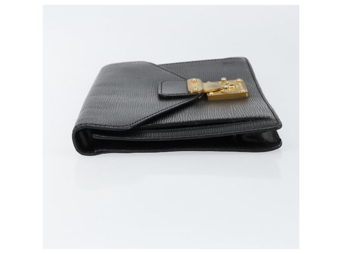 LOUIS VUITTON Epi Serie Dragonne Clutch Bag Nero M52612 LV Auth ep11370 - vista 4