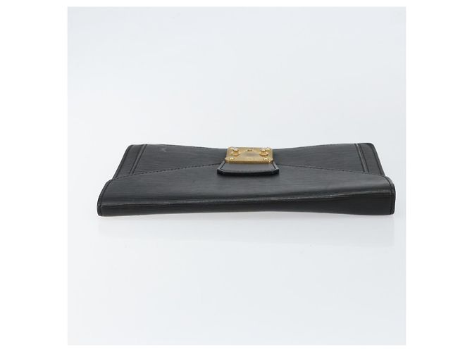 LOUIS VUITTON Epi Serie Dragonne Clutch Bag Nero M52612 LV Auth ep11370 - vista 5