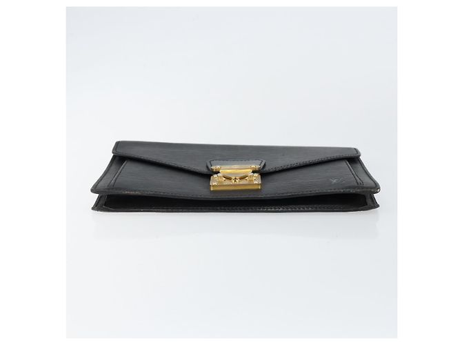 LOUIS VUITTON Epi Serie Dragonne Clutch Bag Nero M52612 LV Auth ep11370 - vista 6