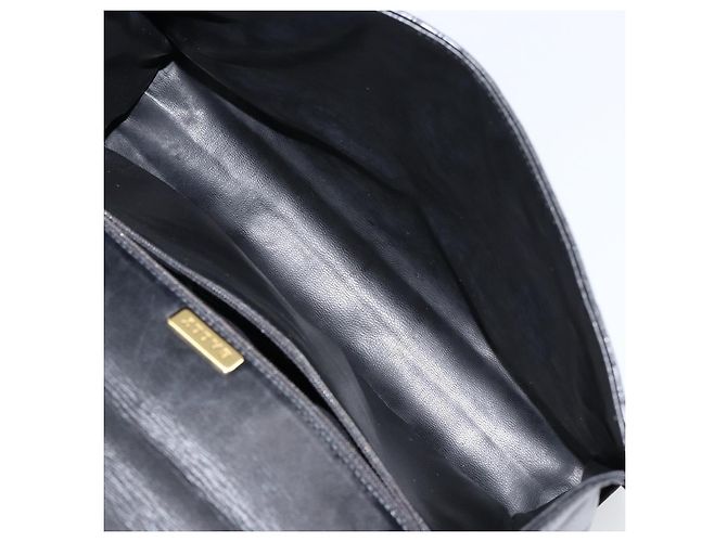 BALLY Borsa a Mano in Pelle Nera e Oro Auth BA7023 Nero D'oro - vista 10