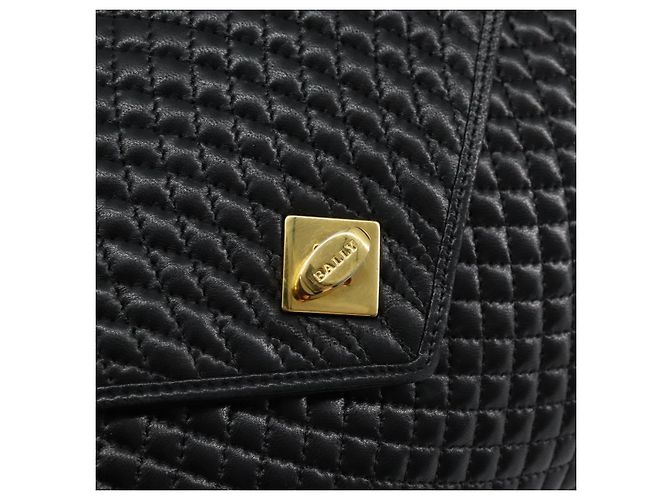 BALLY Borsa a Mano in Pelle Nera e Oro Auth BA7023 Nero D'oro - vista 18