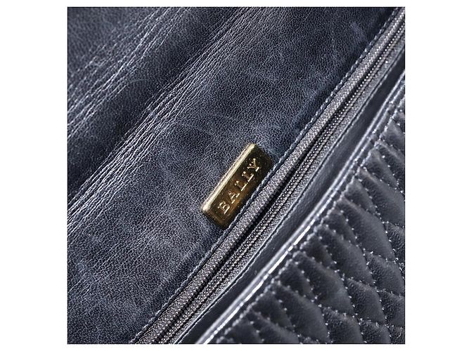 BALLY Borsa a Mano in Pelle Nera e Oro Auth BA7023 Nero D'oro - vista 19