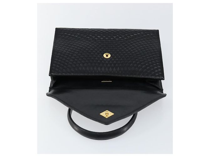 BALLY Borsa a Mano in Pelle Nera e Oro Auth BA7023 Nero D'oro - vista 9