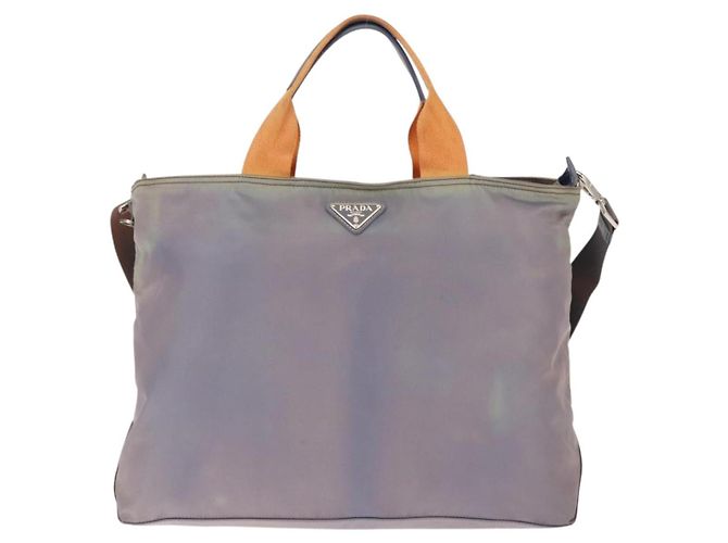 Borsa Tote PRADA Nylon 2way Viola Arancione Auth ki5999 Porpora - vista 13