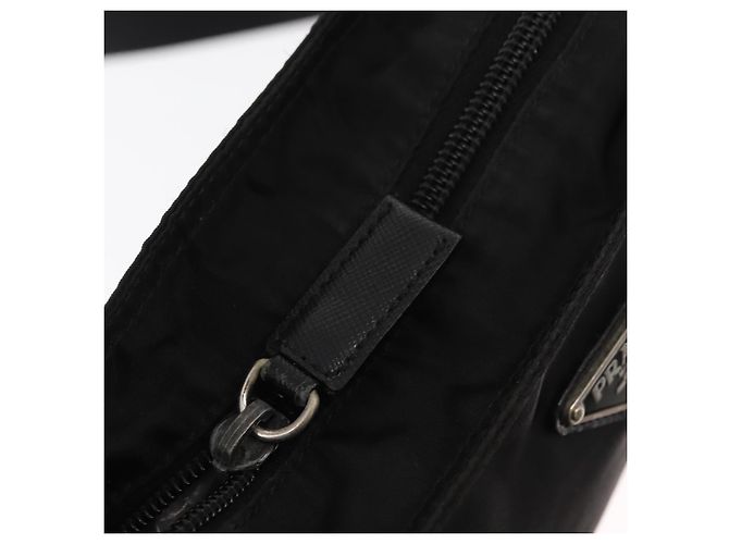 Borsa a Spalla PRADA in Nylon Nero Auth ep11334 - vista 10
