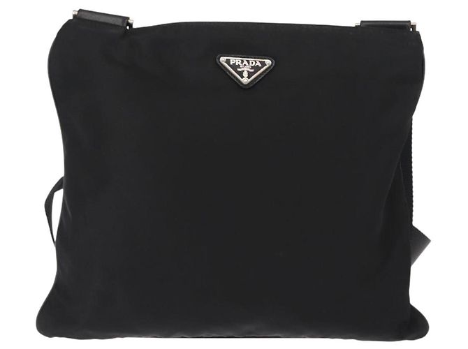 Borsa a Spalla PRADA in Nylon Nero Auth ep11334 - vista 13