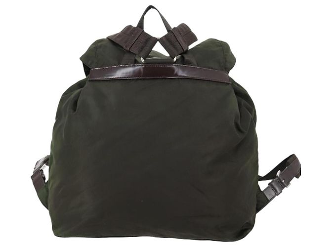 PRADA Backpack Nylon Khaki Silver Auth 147403 Silvery - view 2