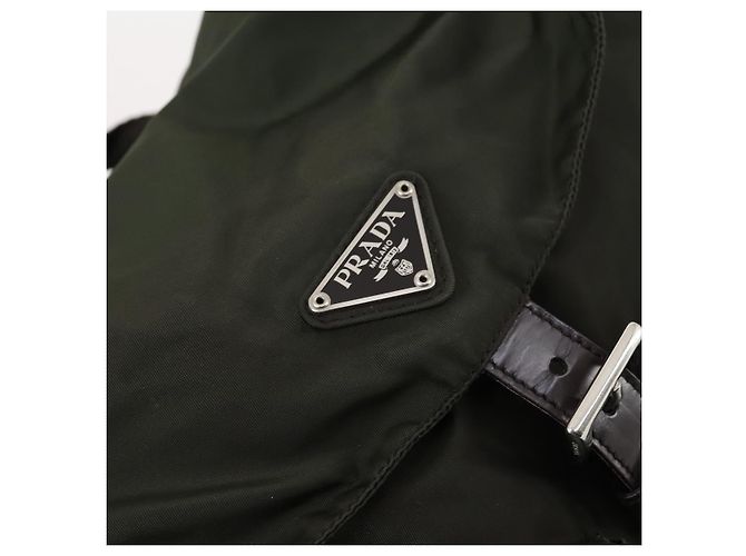 PRADA Backpack Nylon Khaki Silver Auth 147403 Silvery - view 20