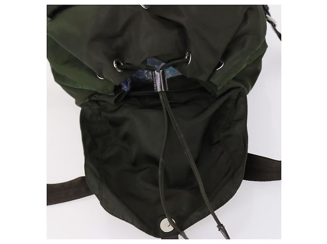 PRADA Backpack Nylon Khaki Silver Auth 147403 Silvery - view 22