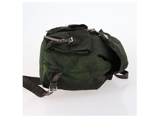 PRADA Backpack Nylon Khaki Silver Auth 147403 Silvery - view 3