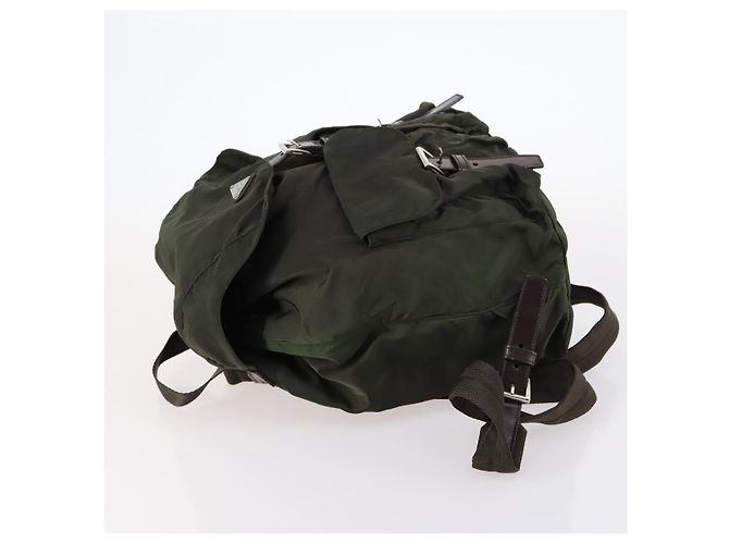 PRADA Backpack Nylon Khaki Silver Auth 147403 Silvery - view 4