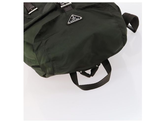 PRADA Backpack Nylon Khaki Silver Auth 147403 Silvery - view 6
