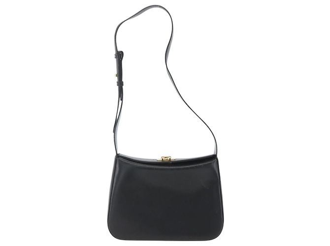 Gancini Schultertasche aus Leder Schwarz Gold Salvatore Ferragamo Auth 156984 Golden - Ansicht 13