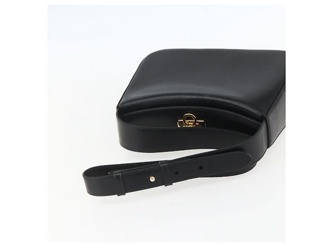 Gancini Schultertasche aus Leder Schwarz Gold Salvatore Ferragamo Auth 156984 Golden - Ansicht 7