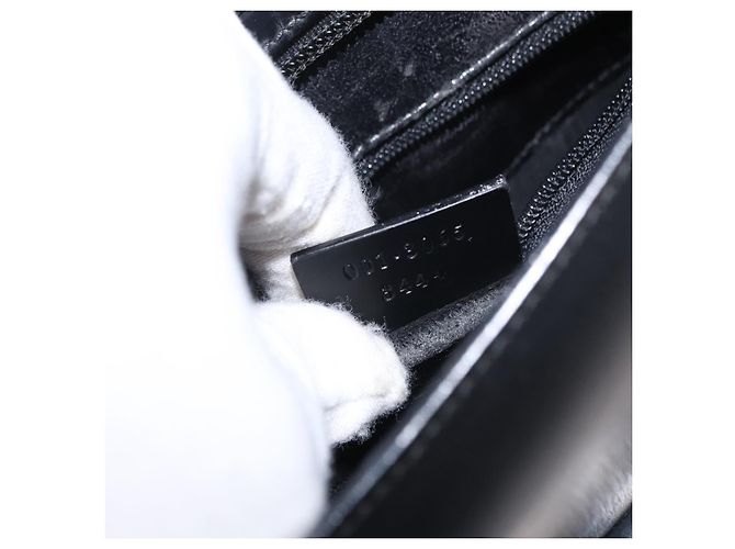 Borsa a Spalla in Pelle Nera e Argento GUCCI 001 3065 Auth ka767 Nero - vista 12