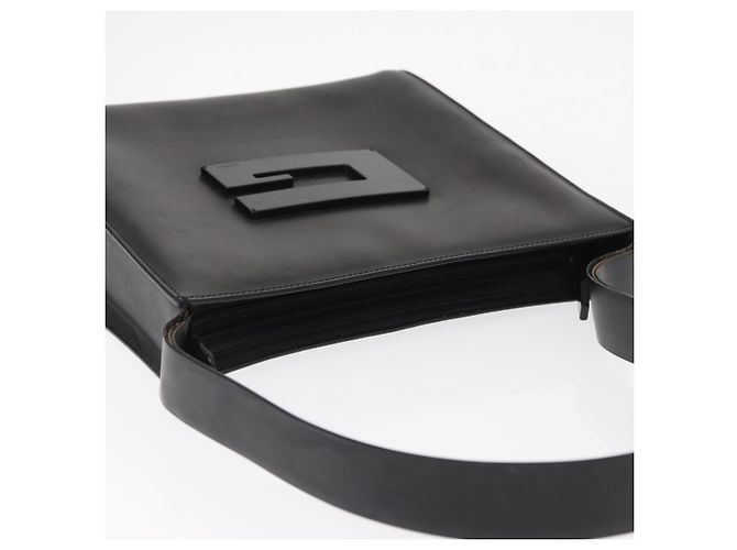 Borsa a Spalla in Pelle Nera e Argento GUCCI 001 3065 Auth ka767 Nero - vista 6