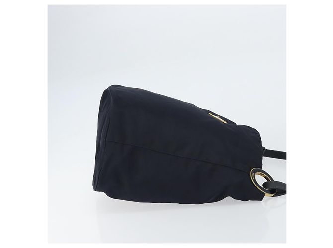 Borsa a Spalla PRADA Nylon Blu Navy Oro Auth 143666 D'oro - vista 3