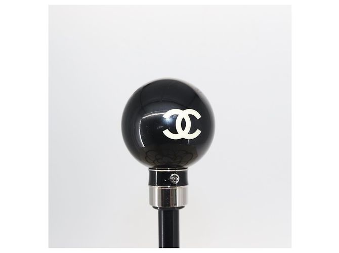 CHANEL Faltregenschirm Camelia Polyester Gold CC Auth 156295 Golden - Ansicht 13