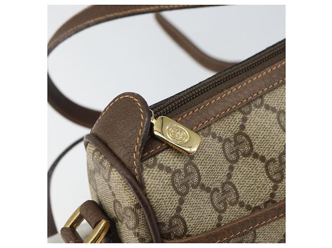 Borsa Sherry Line GG Supreme Web di GUCCI in PVC beige e oro 89 02 032 Auth 156159 D'oro - vista 10