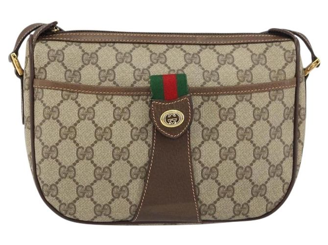 Borsa Sherry Line GG Supreme Web di GUCCI in PVC beige e oro 89 02 032 Auth 156159 D'oro - vista 13