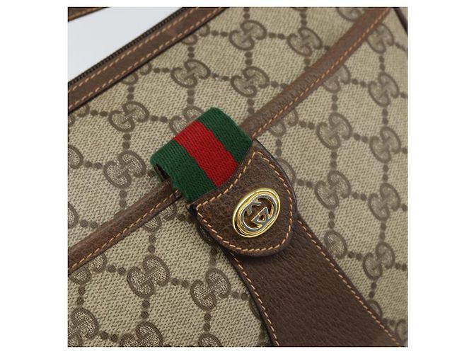 Borsa Sherry Line GG Supreme Web di GUCCI in PVC beige e oro 89 02 032 Auth 156159 D'oro - vista 17