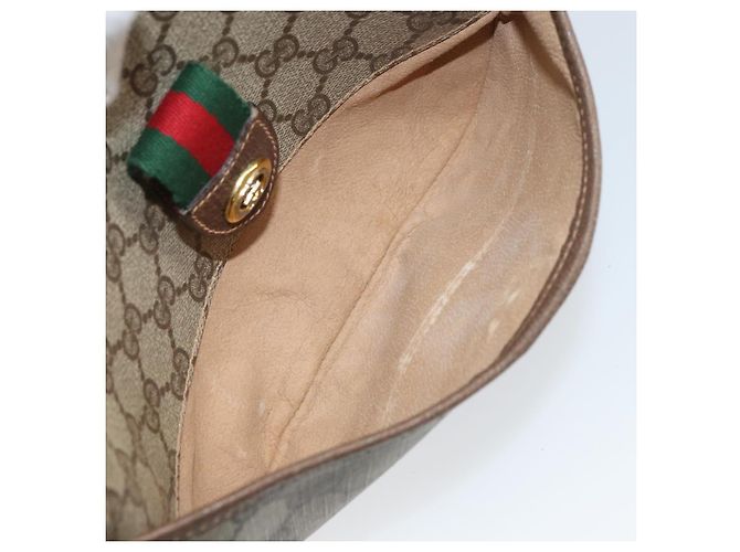 Borsa Sherry Line GG Supreme Web di GUCCI in PVC beige e oro 89 02 032 Auth 156159 D'oro - vista 23