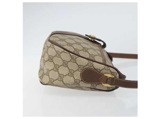Borsa Sherry Line GG Supreme Web di GUCCI in PVC beige e oro 89 02 032 Auth 156159 D'oro - vista 3