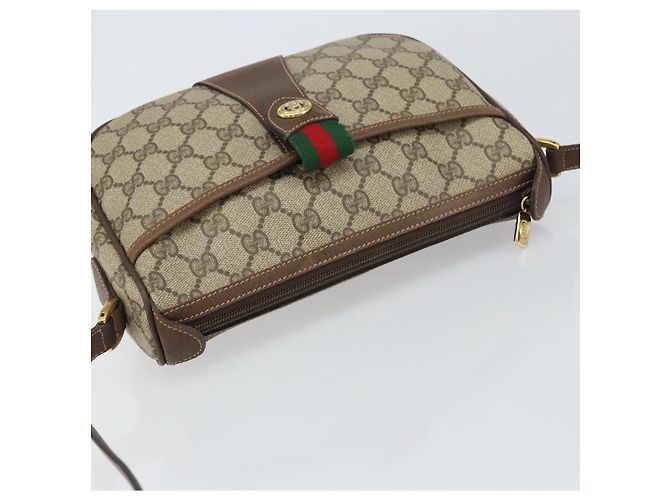 Borsa Sherry Line GG Supreme Web di GUCCI in PVC beige e oro 89 02 032 Auth 156159 D'oro - vista 6