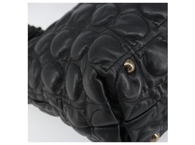 Borsa a mano in pelle nera Salvatore Ferragamo Auth 156381V Nero - vista 14
