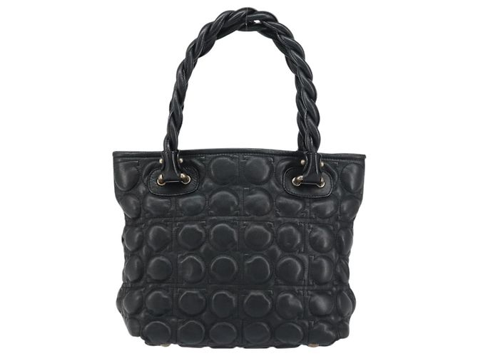 Borsa a mano in pelle nera Salvatore Ferragamo Auth 156381V Nero - vista 2