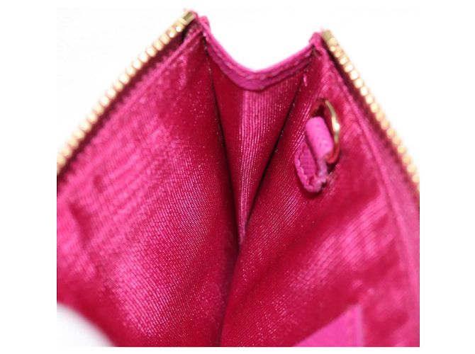 Portafoglio Compatto Salvatore Ferragamo Vala in Pelle Viola Oro Auth SW1752V - vista 10