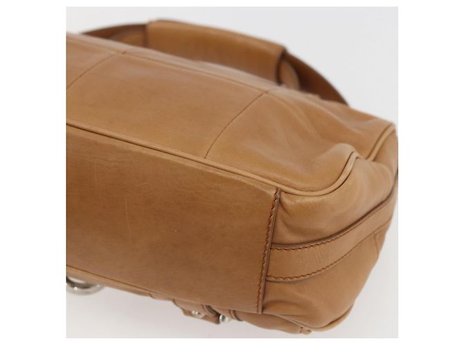 Borsa a mano Gancini in pelle marrone argento Auth 157129V di Salvatore Ferragamo - vista 15