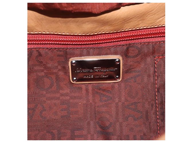 Borsa a mano Gancini in pelle marrone argento Auth 157129V di Salvatore Ferragamo - vista 17
