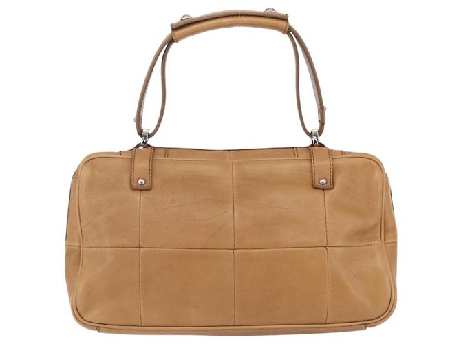 Borsa a mano Gancini in pelle marrone argento Auth 157129V di Salvatore Ferragamo - vista 2