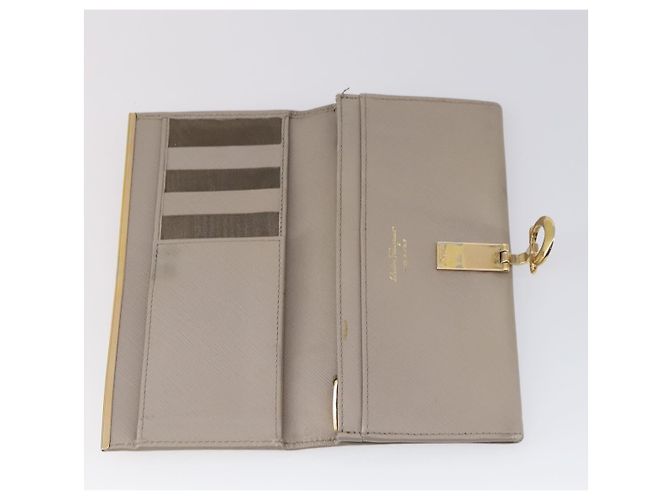 Portafoglio in pelle Salvatore Ferragamo 6 pezzi Nero Beige Rosso Auth bs31481 - vista 12