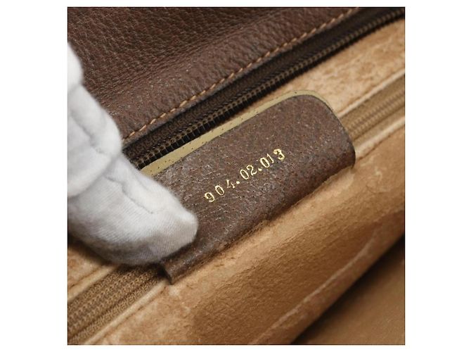 Borsa Gucci GG Supreme Web Sherry Line PVC Beige Oro 904 02 013 Auth ki6187 D'oro - vista 12