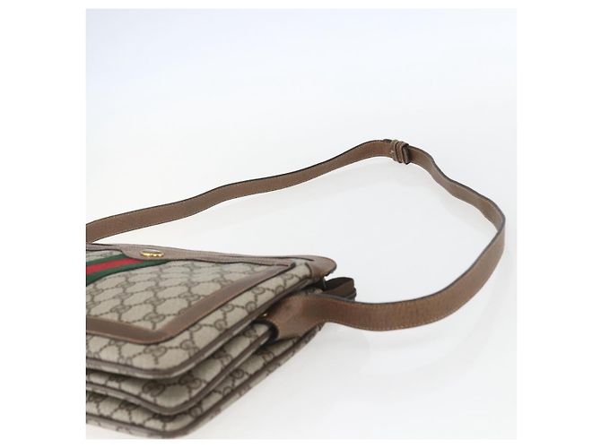 Borsa Gucci GG Supreme Web Sherry Line PVC Beige Oro 904 02 013 Auth ki6187 D'oro - vista 8