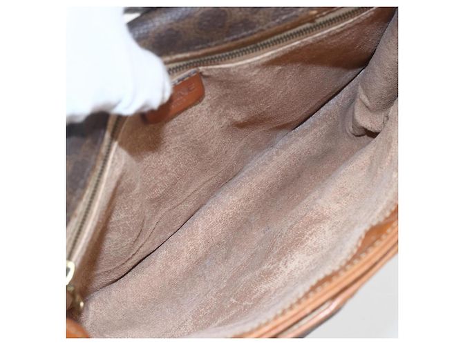 Céline Borsa a spalla in tela Macadam CELINE in pelle PVC marrone oro Auth 155935 D'oro - vista 10
