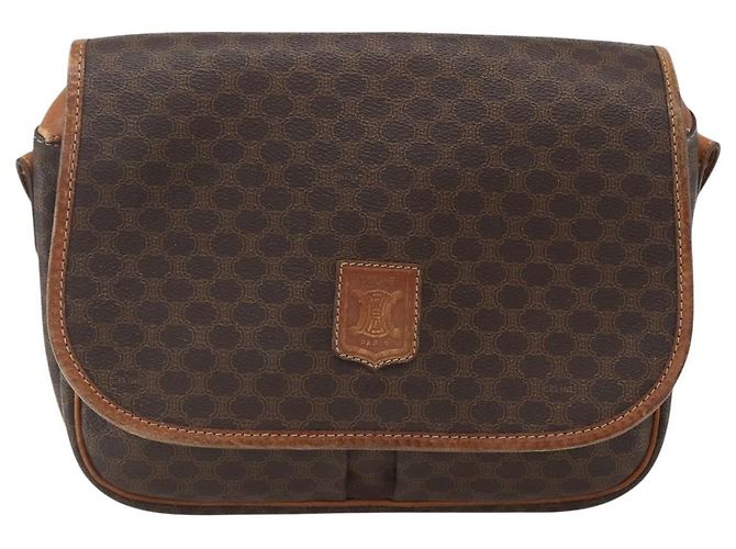 Céline Borsa a spalla in tela Macadam CELINE in pelle PVC marrone oro Auth 155935 D'oro - vista 13