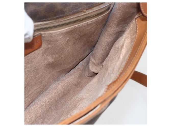 Céline Borsa a spalla in tela Macadam CELINE in pelle PVC marrone oro Auth 155935 D'oro - vista 19
