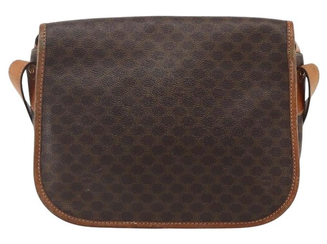 Céline Borsa a spalla in tela Macadam CELINE in pelle PVC marrone oro Auth 155935 D'oro - vista 2