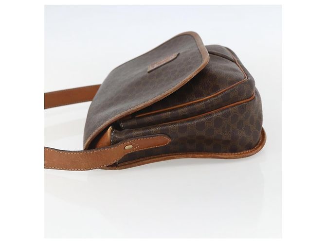 Céline Borsa a spalla in tela Macadam CELINE in pelle PVC marrone oro Auth 155935 D'oro - vista 3